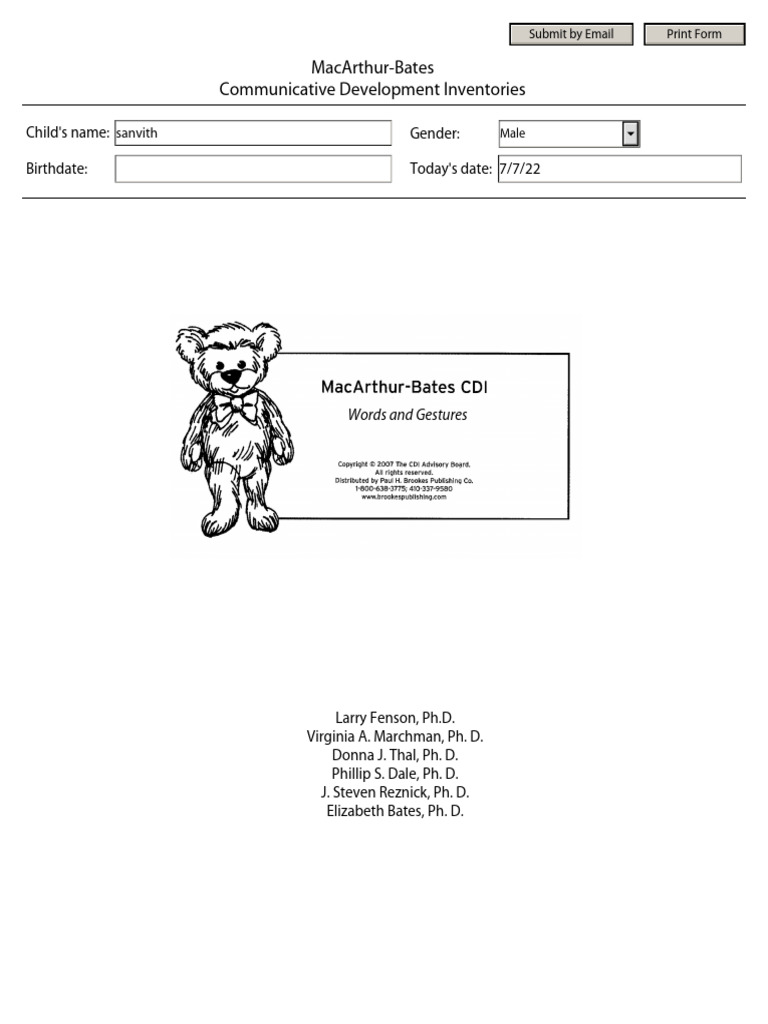 Child Language Development Inventory | PDF | Gesture