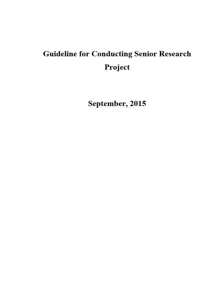 Senior Research Project Guidelines | PDF | Hypothesis | Thesis