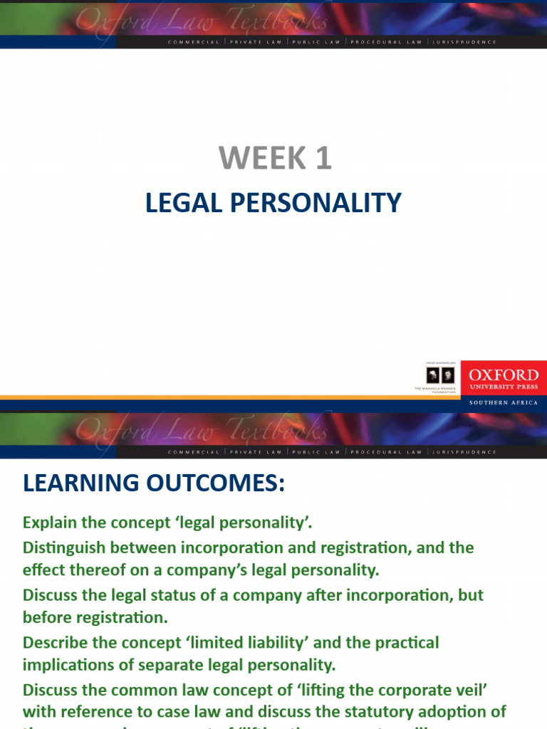 Legal Personality | PDF | Limited Liability | Legal Liability