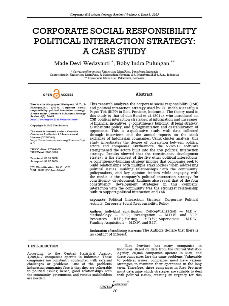 Corporate Social Responsibility Political Interact | PDF | Corporate ...