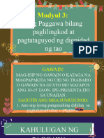 Modyul 3:: Ang Paggawa Bilang Paglilingkod at Pagtataguyod NG Dignidad NG Tao