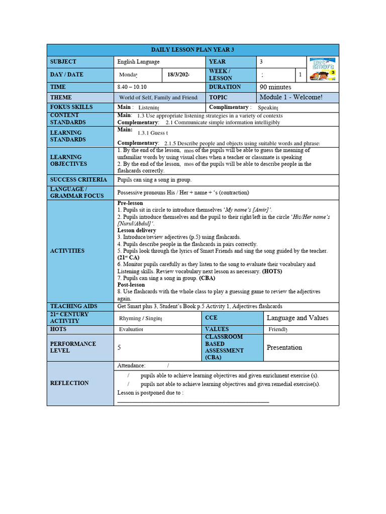 Minggu 2 Pdf Lesson Plan Teachers