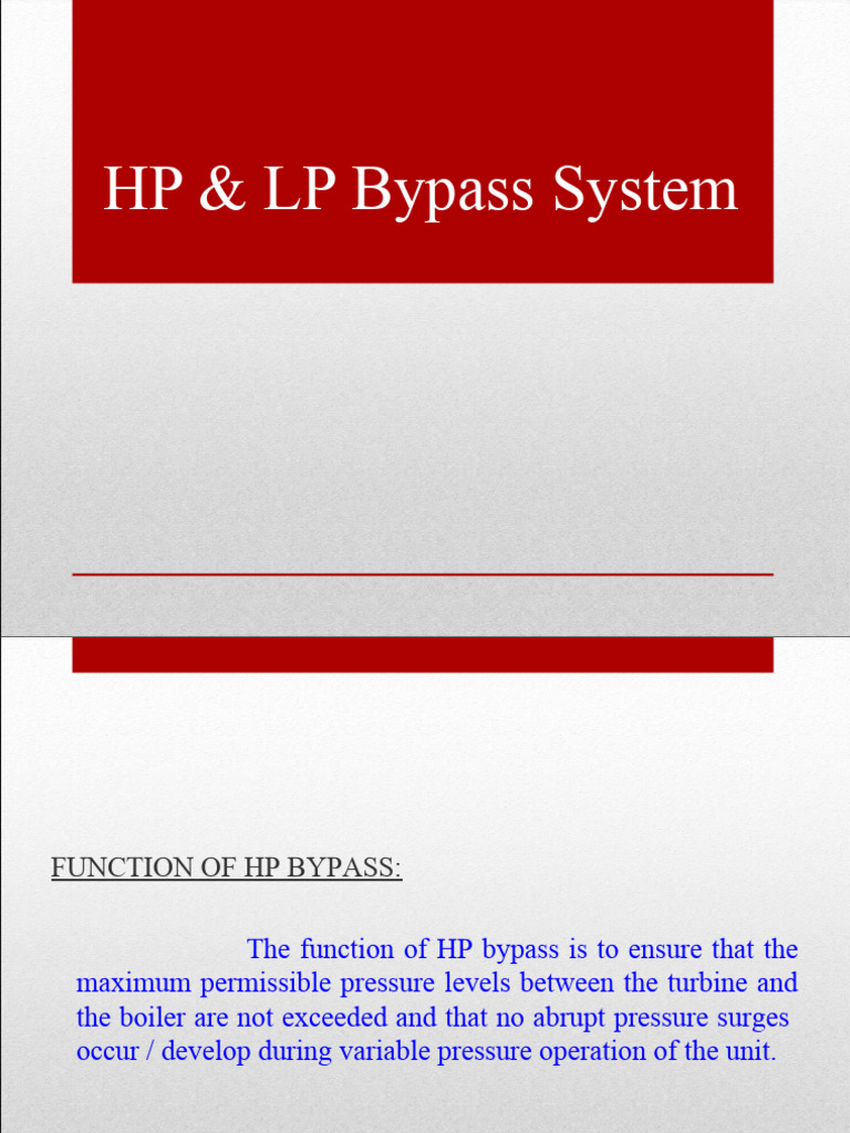 HP & LP Bypass System Overview | PDF | Boiler | Power (Physics)