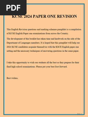 KCSE 2024 FINAL Paper 1 pamphlet -over 50 papers