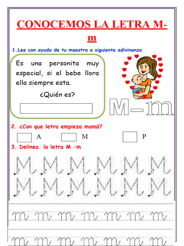 Ficha de extensión Letra M | PDF