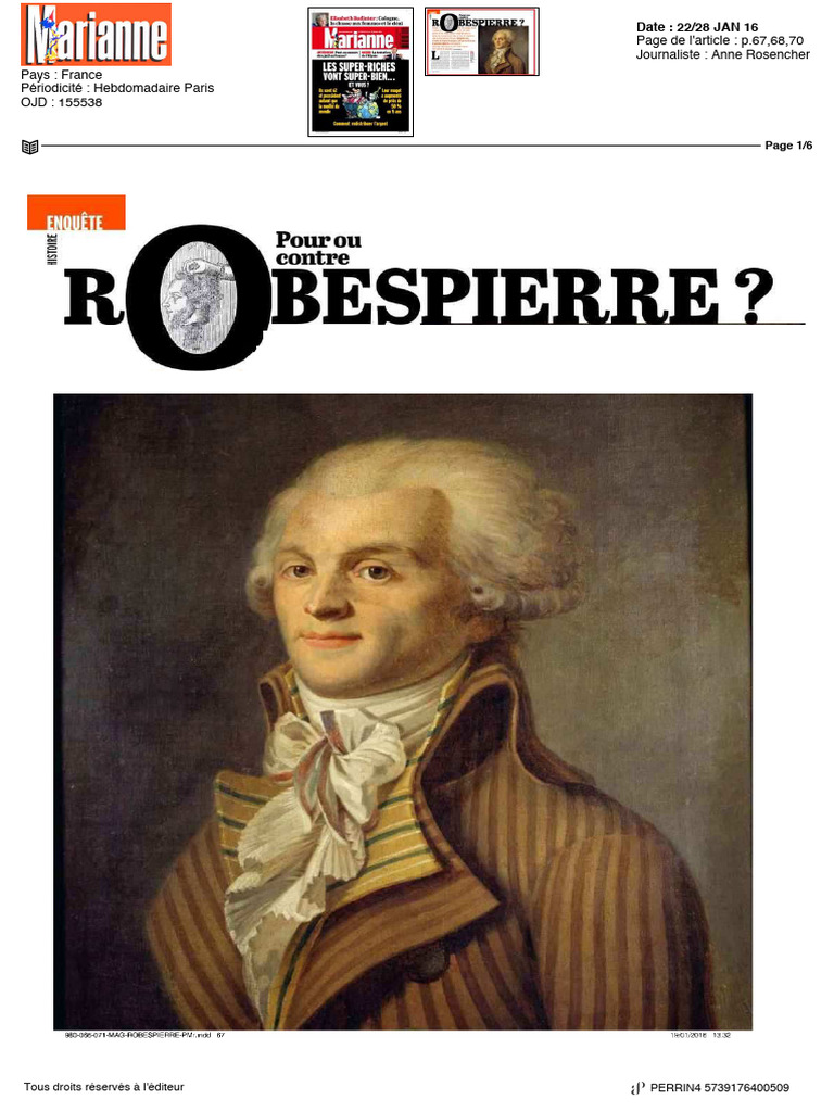 Robespierre La Fabrication Dun Monstre | PDF | Maximilien Robespierre ...
