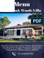 Trimbak Woods Villa Menu - Removed