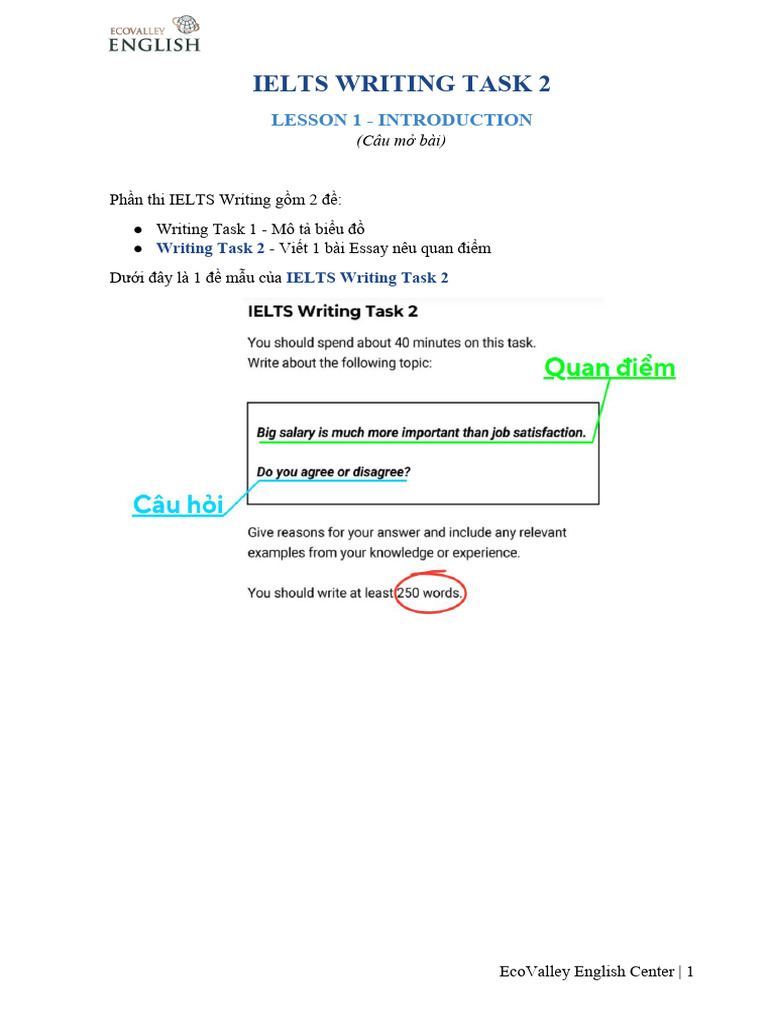 Writing Task 2 - Lesson 1 | PDF
