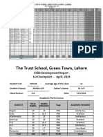 The Trust School, Green Town Campus, Lahore: First Checkpoint April, 2024 Grade 6-A
