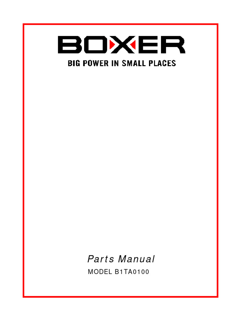 Boxer TL224 Parts Manual 2003 PDF Pump Mechanical Engineering