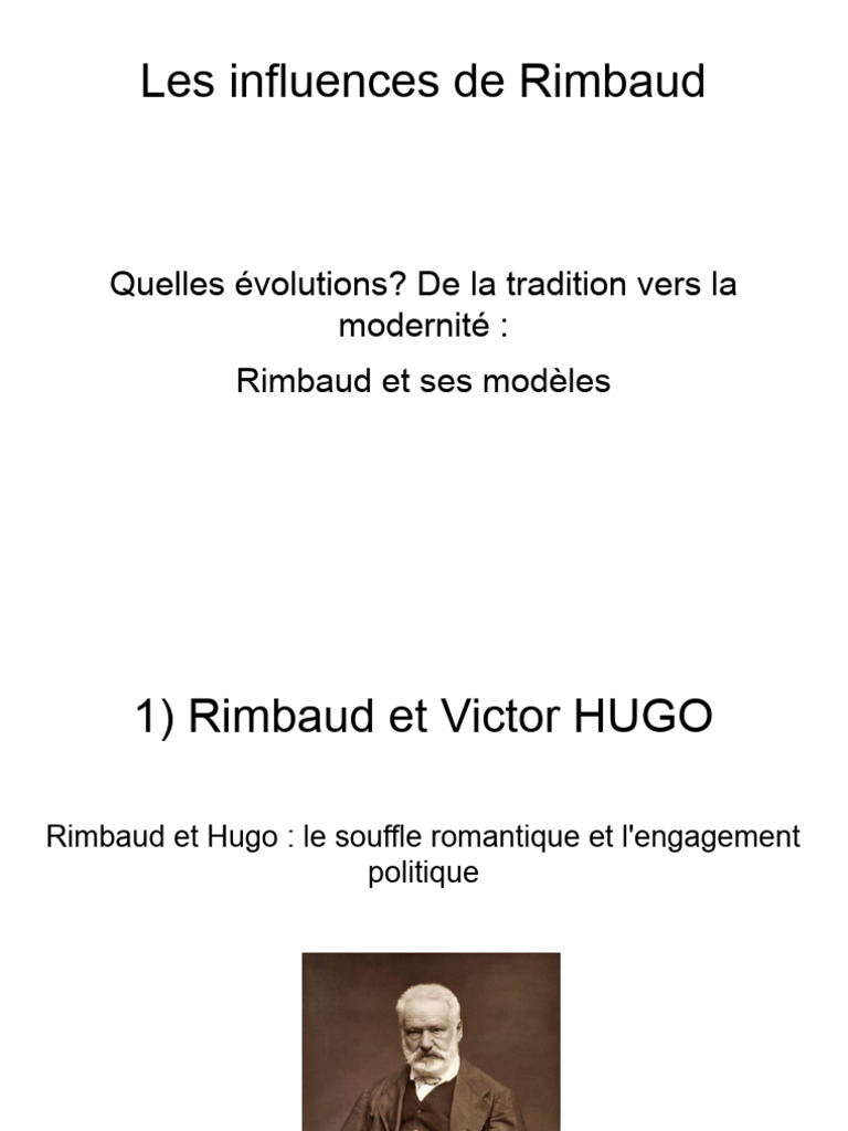 Rimbaud et Hugo : Influences croisées | PDF | Victor Hugo