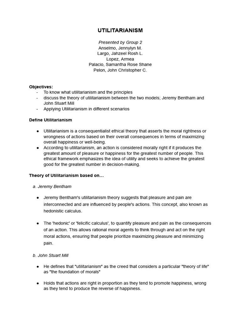 Utilitarianism Download Free Pdf Utilitarianism Pleasure
