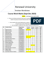 CHRISTIAN WORLDVIEW - Sept-Dec 2023 - Courseworks