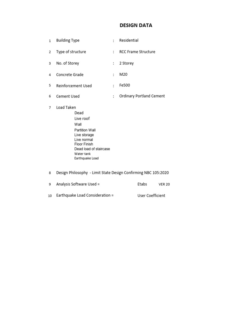 RCC Frame Structure Design Analysis | PDF | Wall | Column