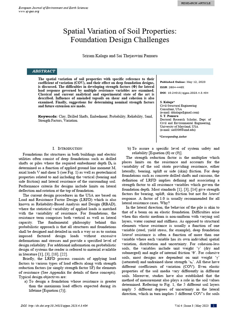 Soil Variability in Deep Foundation Design | PDF | Deep Foundation ...