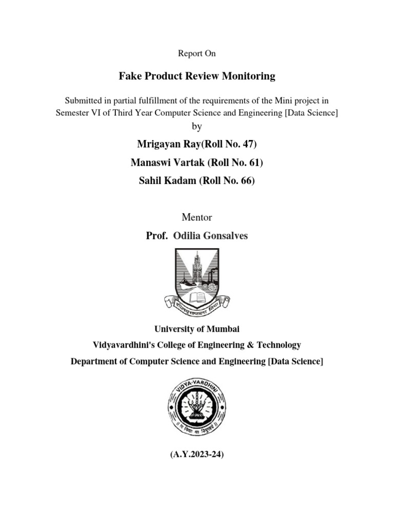 Fake Product Review Monitoring System | PDF | Euclidean Vector | Computing