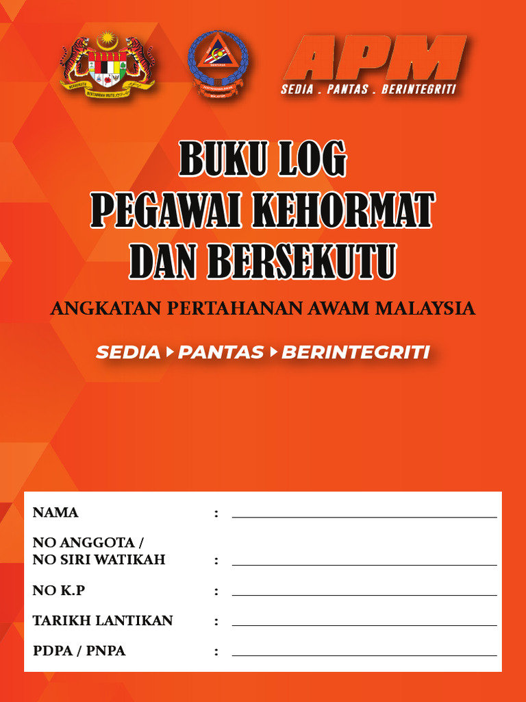 A5 BOOK Buku Log Pegawai Kehormat Dan Pegawai Bersekutu (Buku Log PKPB ...
