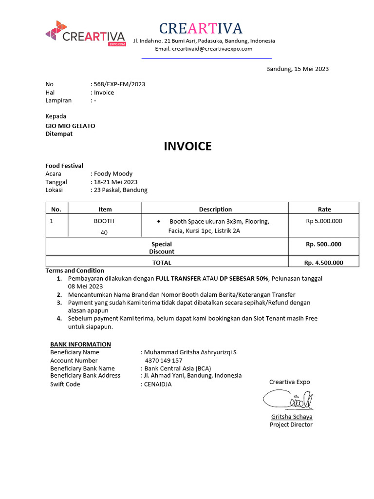 Invoice FM - Gio Mio Gelato | PDF