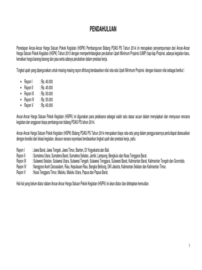 HSPK Ditjen Bpdasps 2014 | PDF