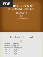 INTRODUCTION TO COMPUTING SCIENCES (COS101) Lec1