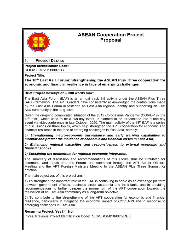 EAF 18 Proposal | PDF | Economies