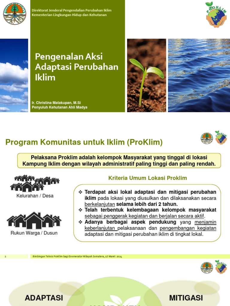 Bimbingan Teknis ProKlim Sumatera 2024 | PDF