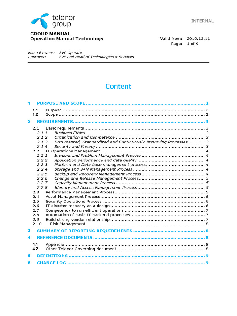 IT Operations Management Manual | PDF | Service Level Agreement | Risk ...