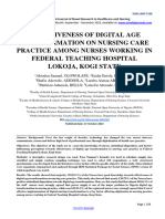 Effectiveness of Digital Age Transformation On Nursing Care Practice Among Nurses Working in Federal Teaching Hospital Lokoja, Kogi State