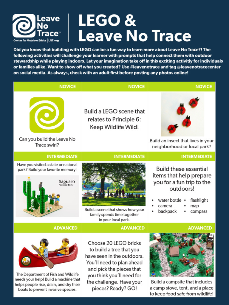 LEGO Activities for Leave No Trace | PDF