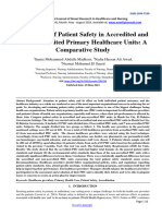 Assessment of Patient Safety in Accredited and Non - Accredited Primary Healthcare Units: A Comparative Study