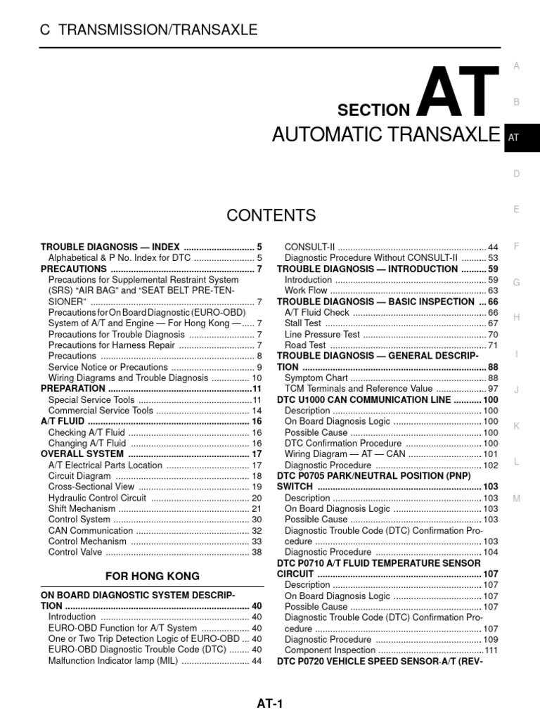 Auto Transaxle Diagnostics Guide | PDF | Airbag | Clutch