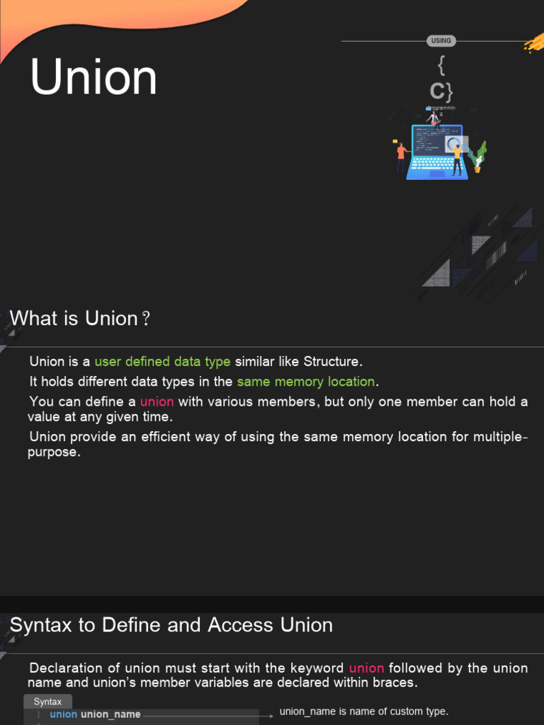 Unit-4 Union | PDF | Computer Engineering | Computing