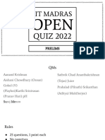 IITM Open Quiz 2022 Prelims 