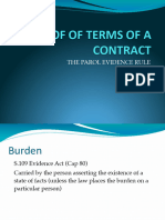 LEC 15 - PROOF OF TERMS OF A CONTRACT