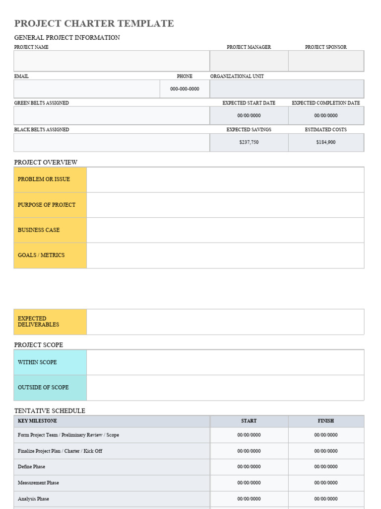 Project Charter Template Guide | PDF | Performance Indicator | Business