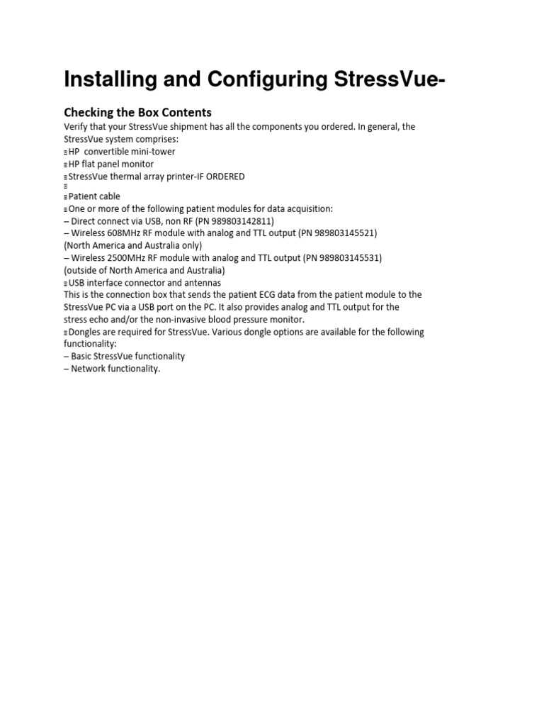 StressVue Installation Guide | PDF | Usb | Computer Network