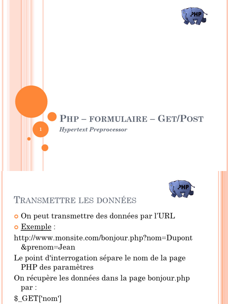 Formulaires PHP : GET et POST | PDF | PHP