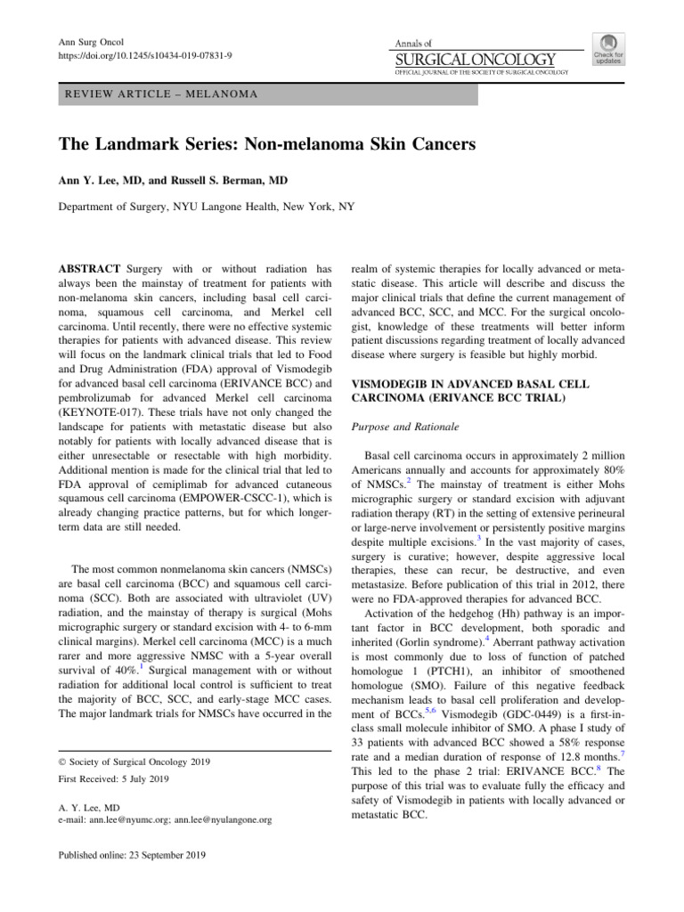 The Landmark Series Non-Melanoma Skin Cancers | PDF | Skin Cancer ...