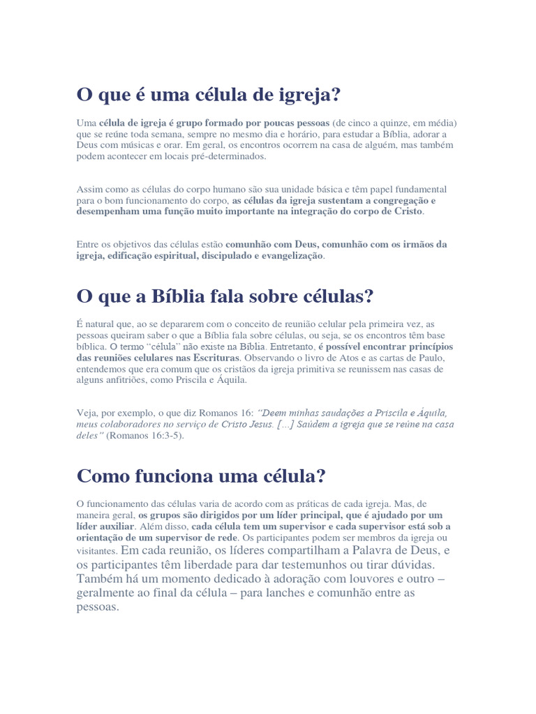 Celula Adrg | Download grátis PDF | Igreja cristã | Oração