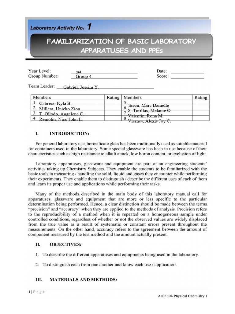 Overview of Laboratory Apparatus | PDF | Personal Protective Equipment ...