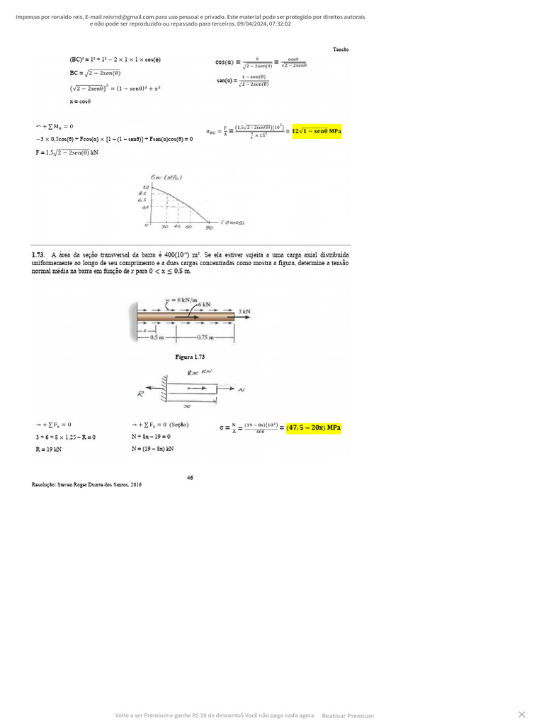 HIBBELER 7 Ed. Resolucao em Portugues Resistencia Dos Materiais R C ...