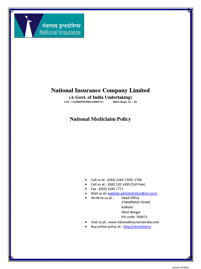 NATIONAL INSURANCE COMPANY LIMITED POLICY DOWNLOAD PDF visual data 5