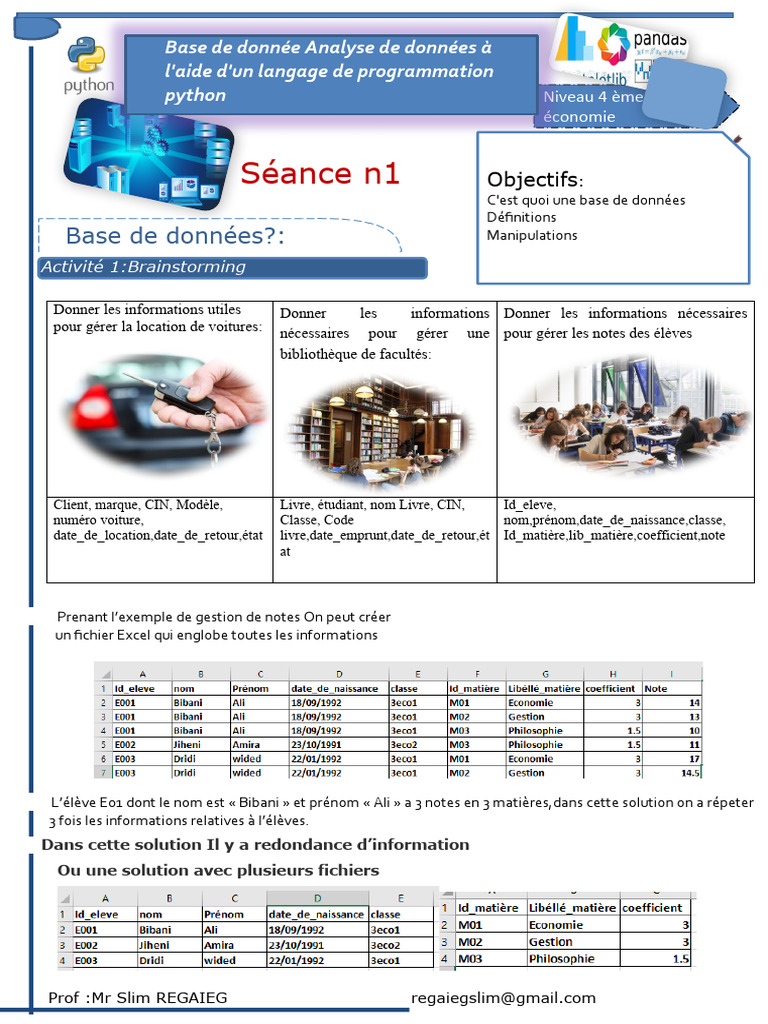 Gestion des bases de données scolaires | PDF | Bases de données | Base ...