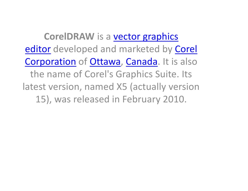 CorelDRAW 2010 Overview | PDF