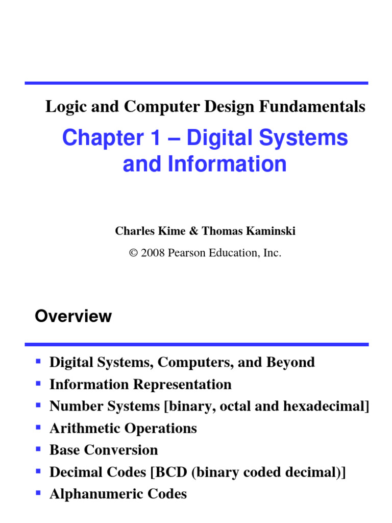 Digital Systems and Information Overview | PDF | Binary Coded Decimal ...