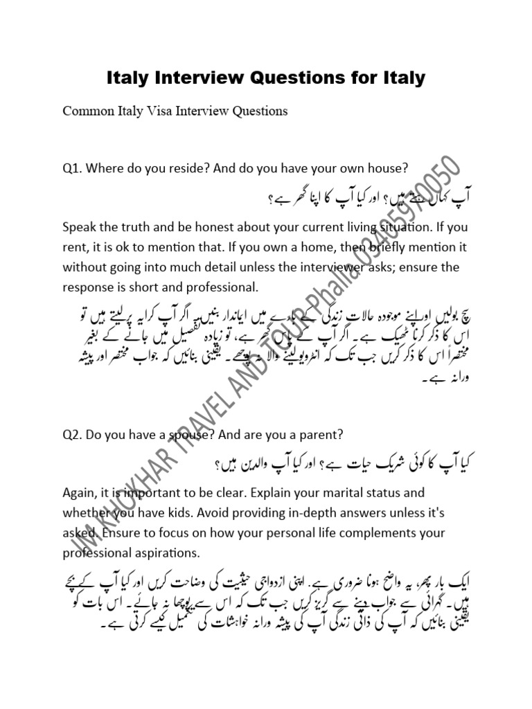 Italy Ans Ans Qs | PDF