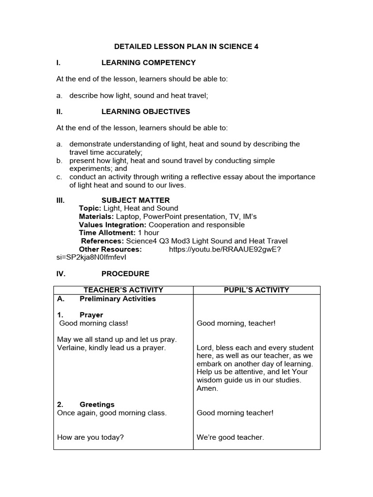 Heat, Light, and Sound in Grade 4 Science | PDF | Heat Transfer | Heat