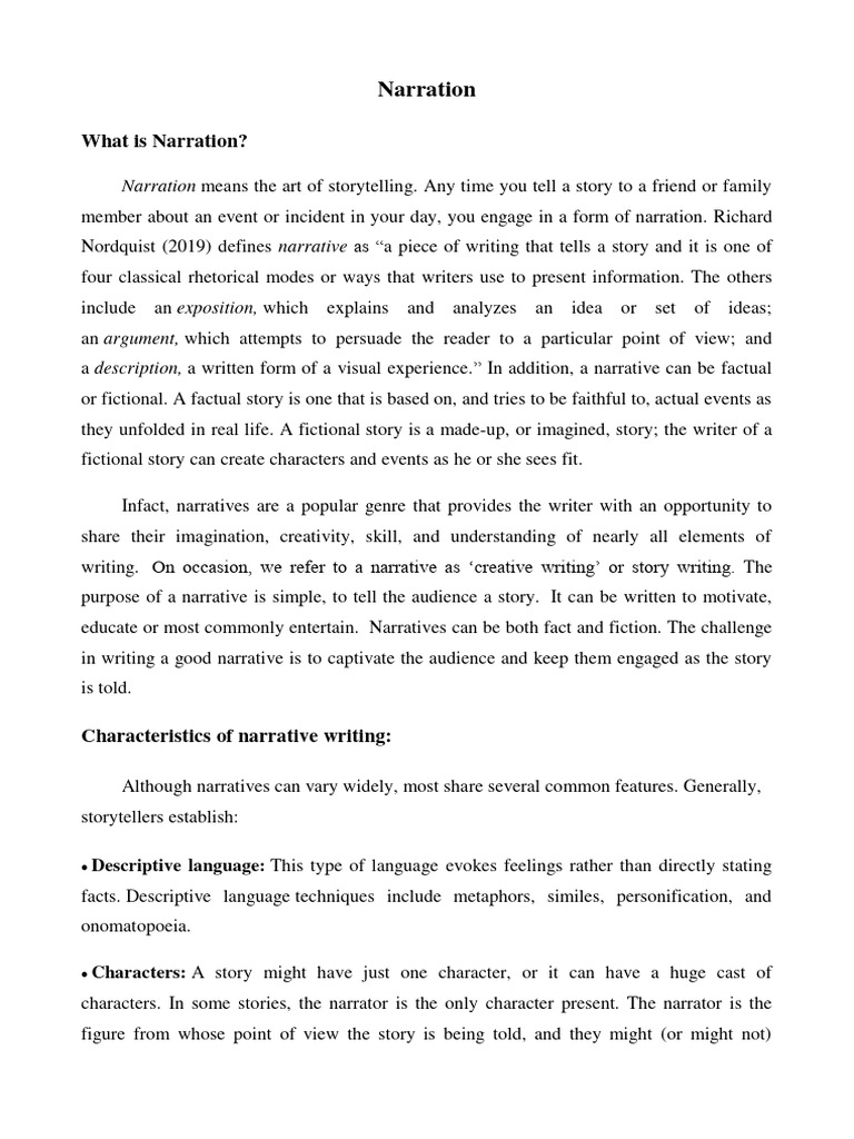 Narration Pem1 Pes1 | Download Free PDF | Narrative | Narration