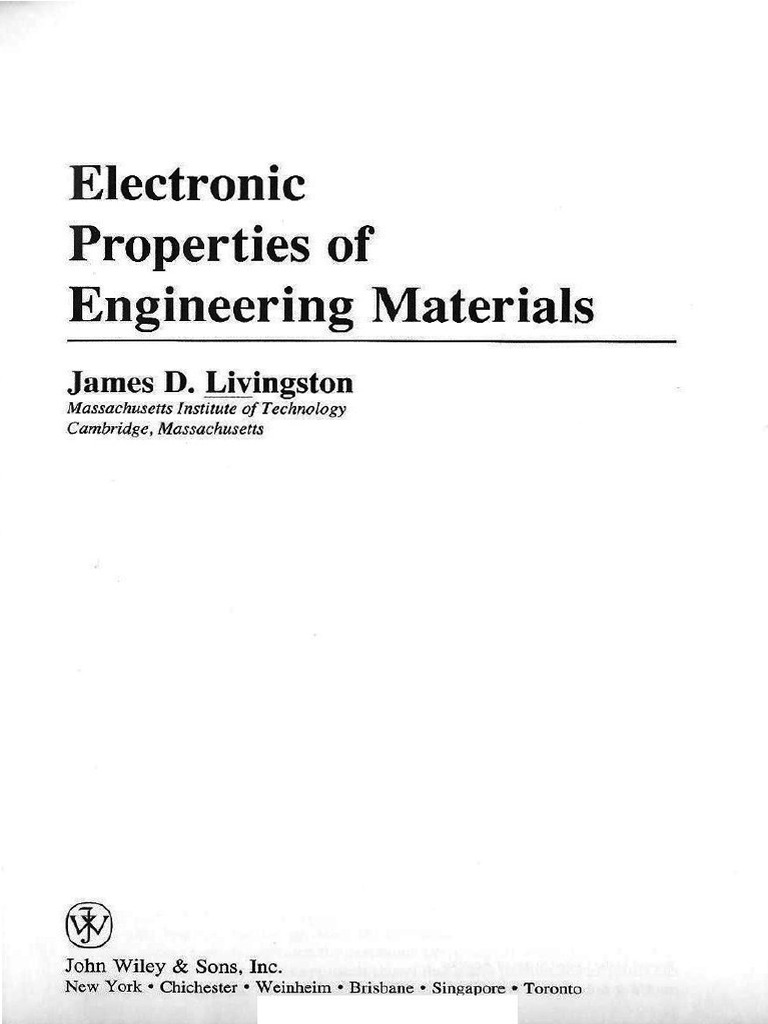 James D. Livingston - Electronic Properties of Engineering