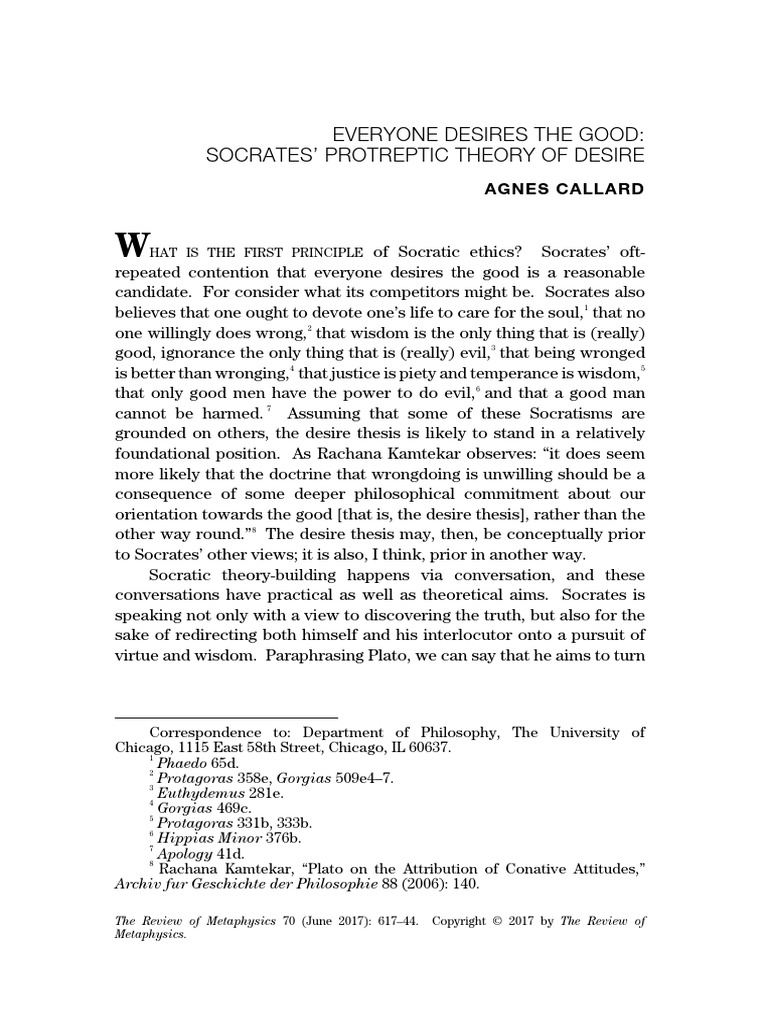 Agnes callard everyone desires the good pdf socrates plato